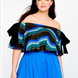 Eloquii off shoulder crop top